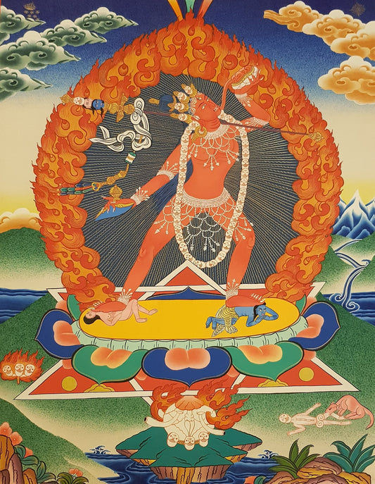 140. Vajrayogini Thangka (Thanka). Free Brocade / Free Shipping.