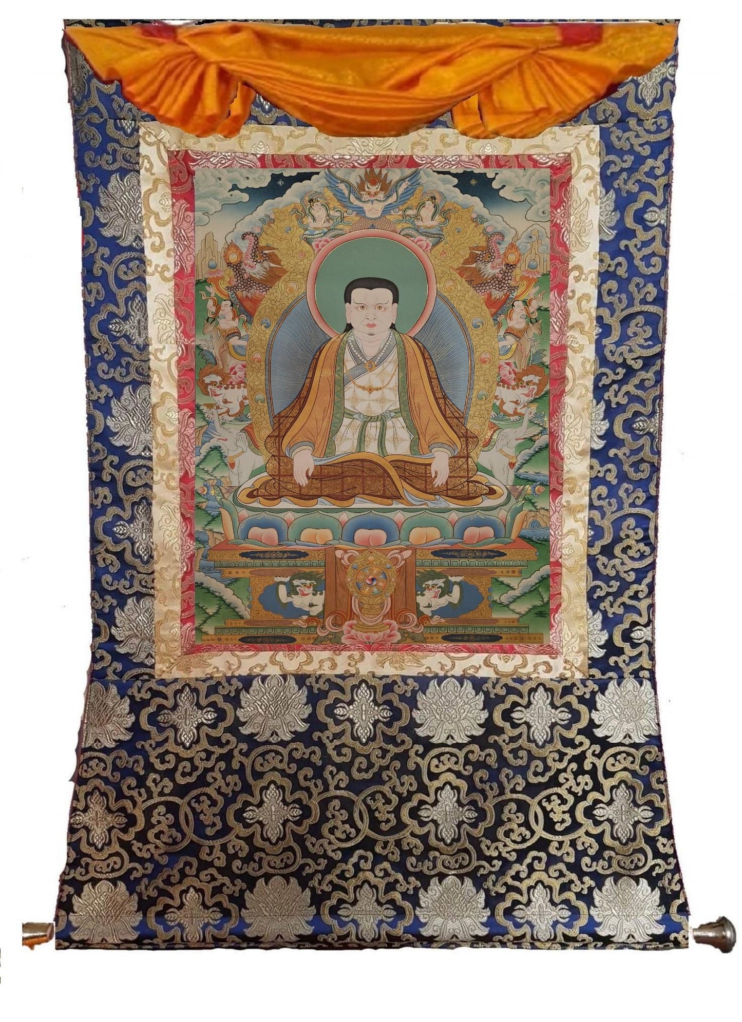 386. High Quality Marpa Lotsawa Thangka (Thanka).  Free Brocade / Free Shipping.