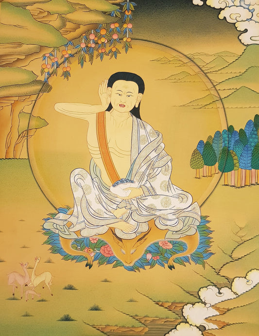 97. Milarepa Thangka (Thanka). Free Brocade / Free Shipping.
