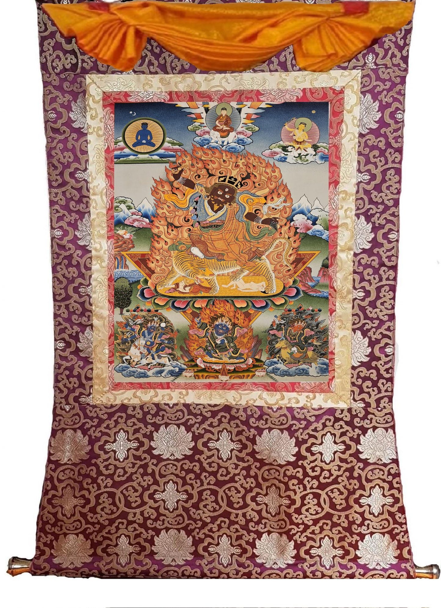 236. Karmapa Dorje Drollo Sadhana of Mahamudra Thangka (Thanka) with Free Brocade / Free Shipping.