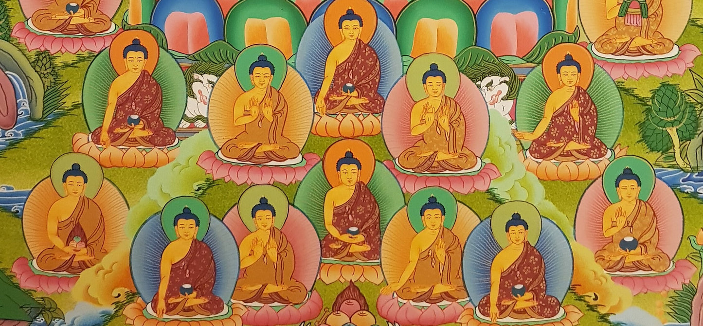 3. 35 Buddha Thangka (Thanka). Free Brocade / Free Shipping.