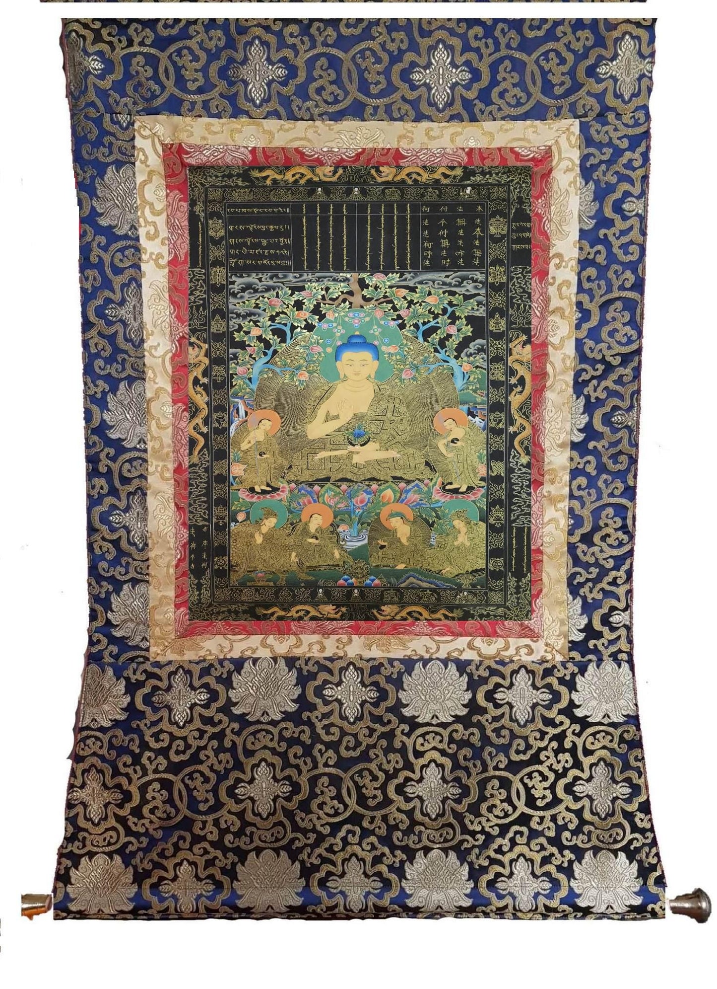 370. Buddha Kanakamuni Konagamana Kanakagamana Thangka (Thanka). Free Brocade / Free Shipping.