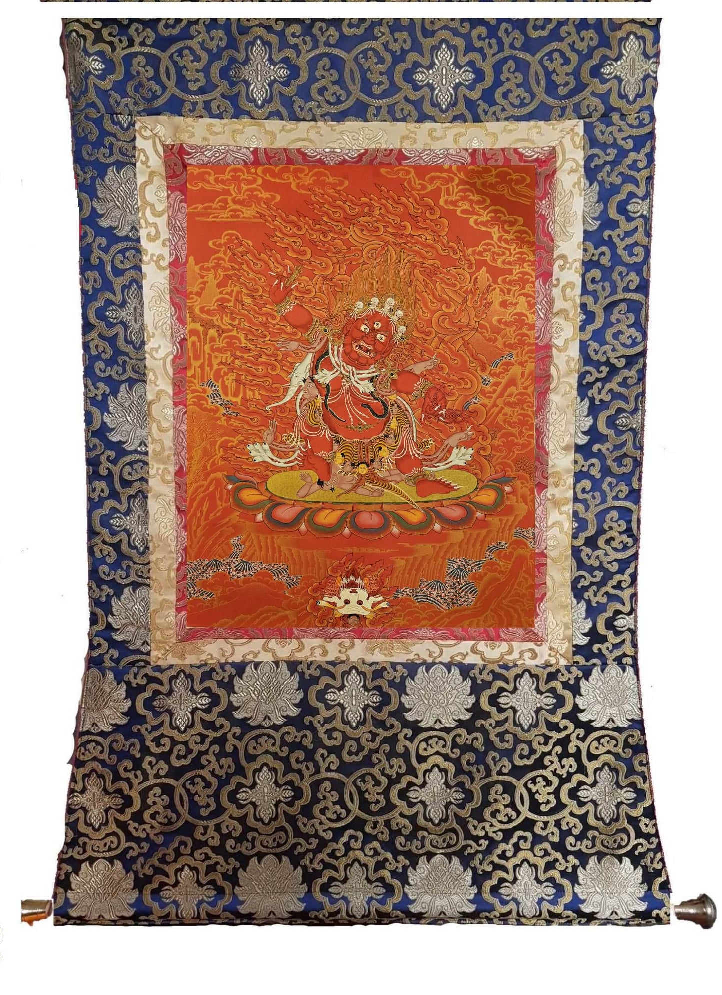 19. Guru Dragpo Thangka (Thanka) Painting. Free Brocade / Free Shipping.