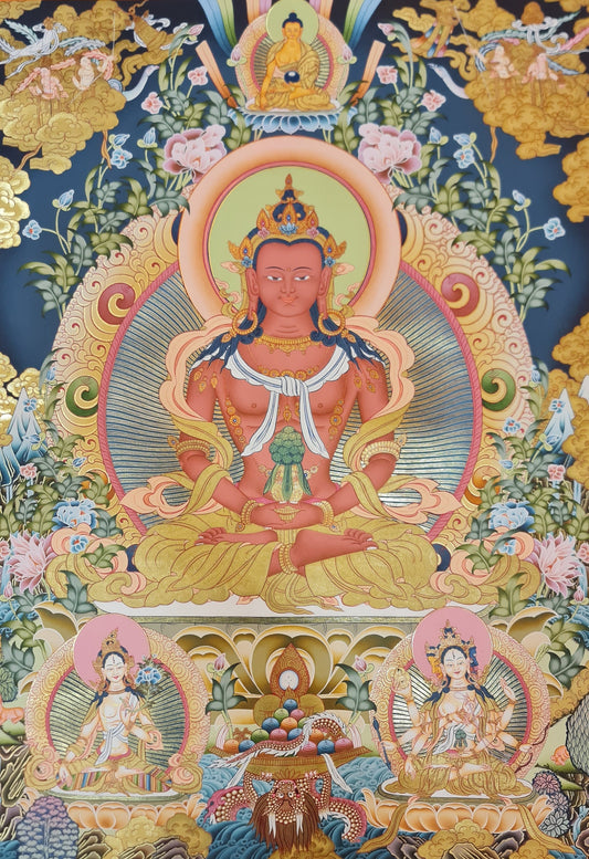 257. Amitayus Thangka (Thanka). Free Brocade / Free Shipping.