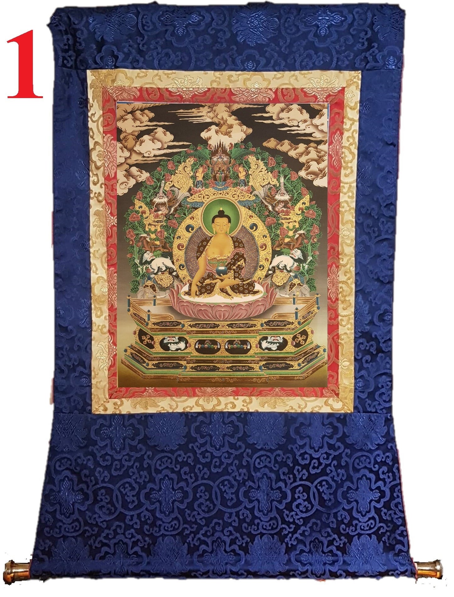 119. Fine Art Shakyamuni Buddha Thangka (Thanka). Free Brocade / Free Shipping.