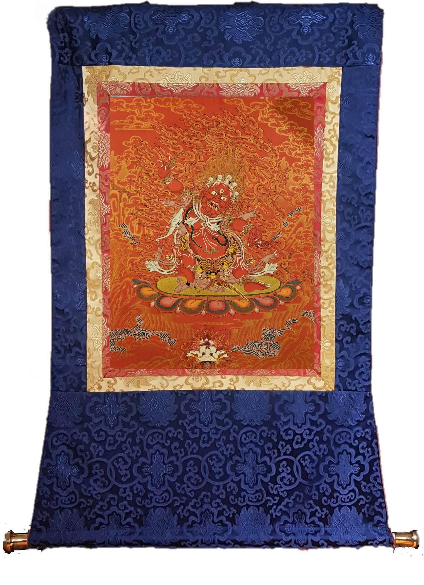 19. Guru Dragpo Thangka (Thanka) Painting. Free Brocade / Free Shipping.