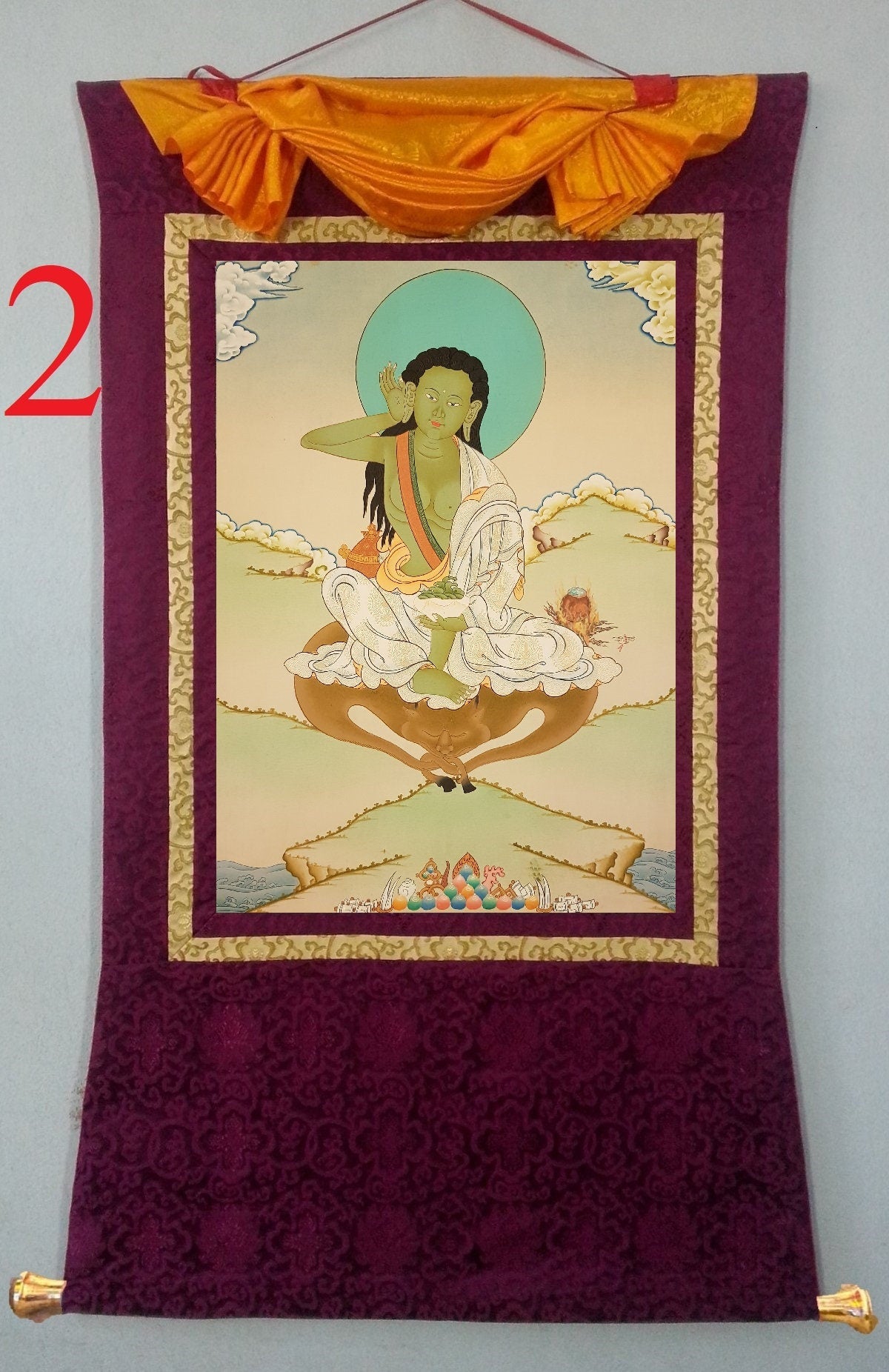 94. Milarepa Thangka (Thanka). Free Brocade / Free Shipping.