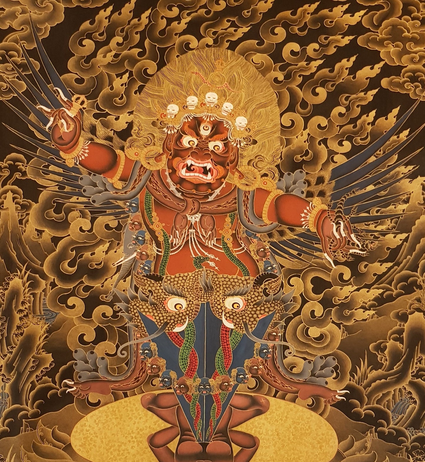 20. Guru Dragpur Thangka (Thanka) Painting. Free Brocade / Free Shipping.