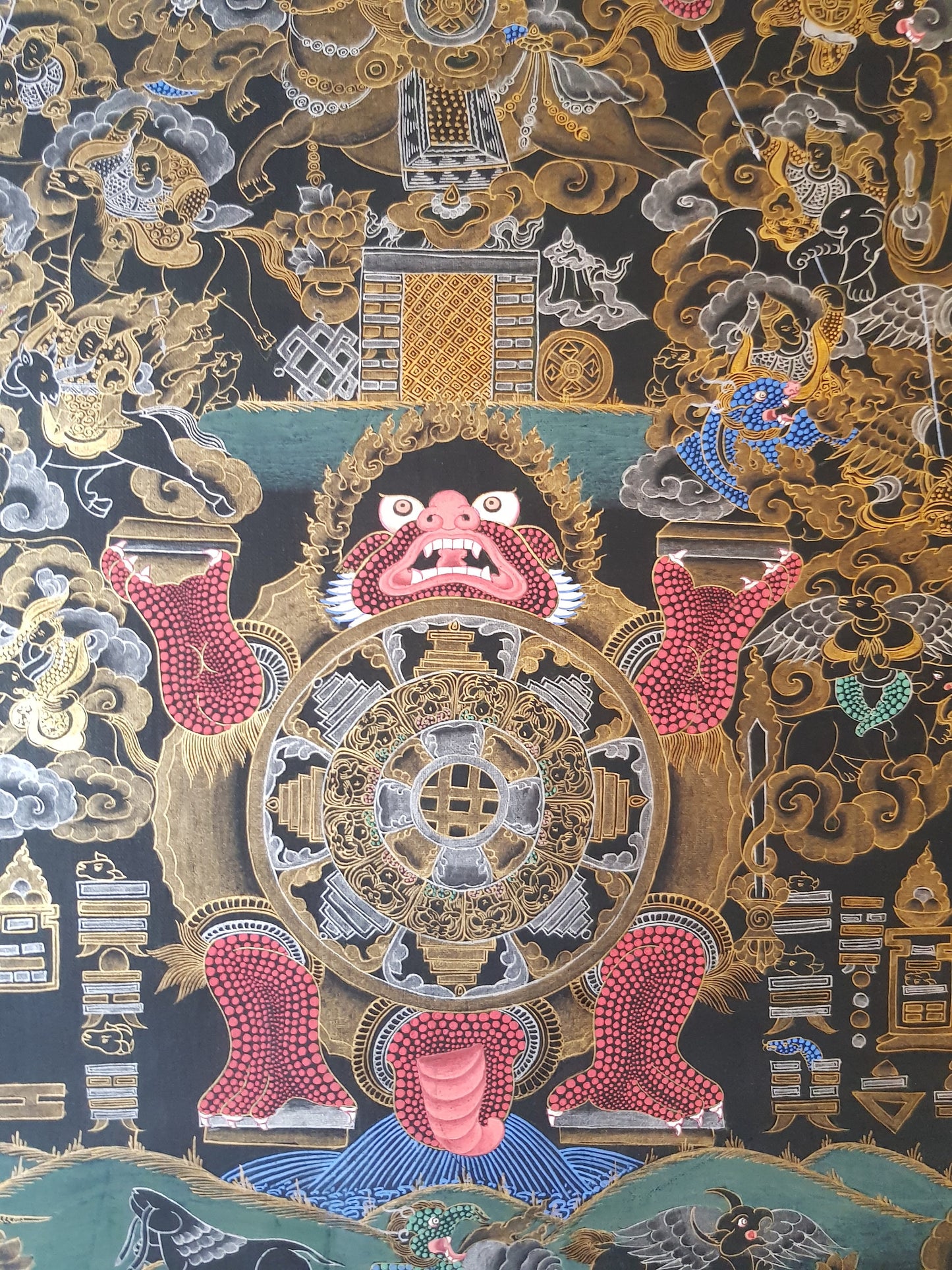 123. Tibetan Calendar Thangka (Thanka). Free Brocade / Free Shipping.