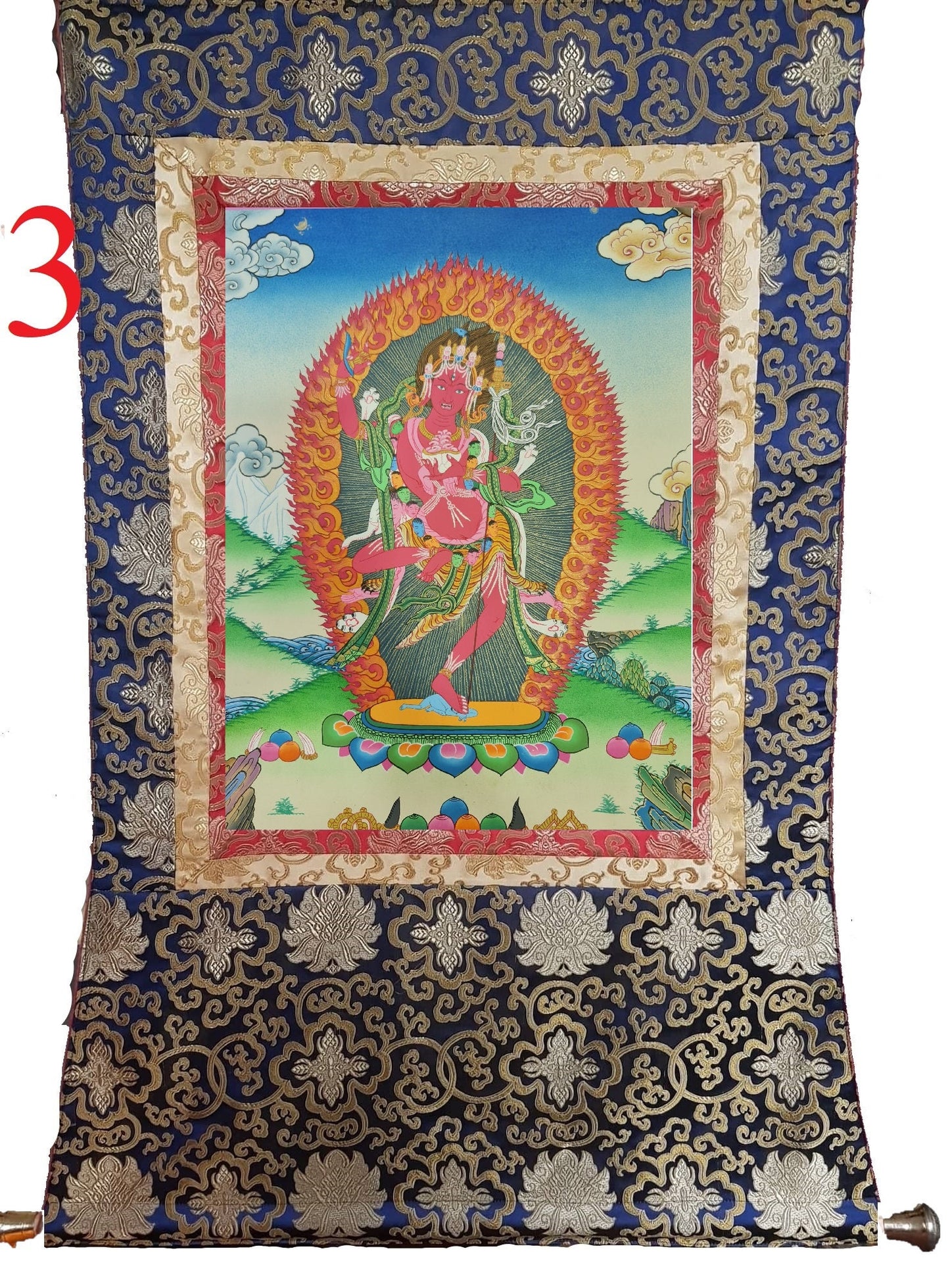 76. Samding Dorje Phagmo (Phamo) Thangka (Thanka). Free Brocade / Free Shipping.