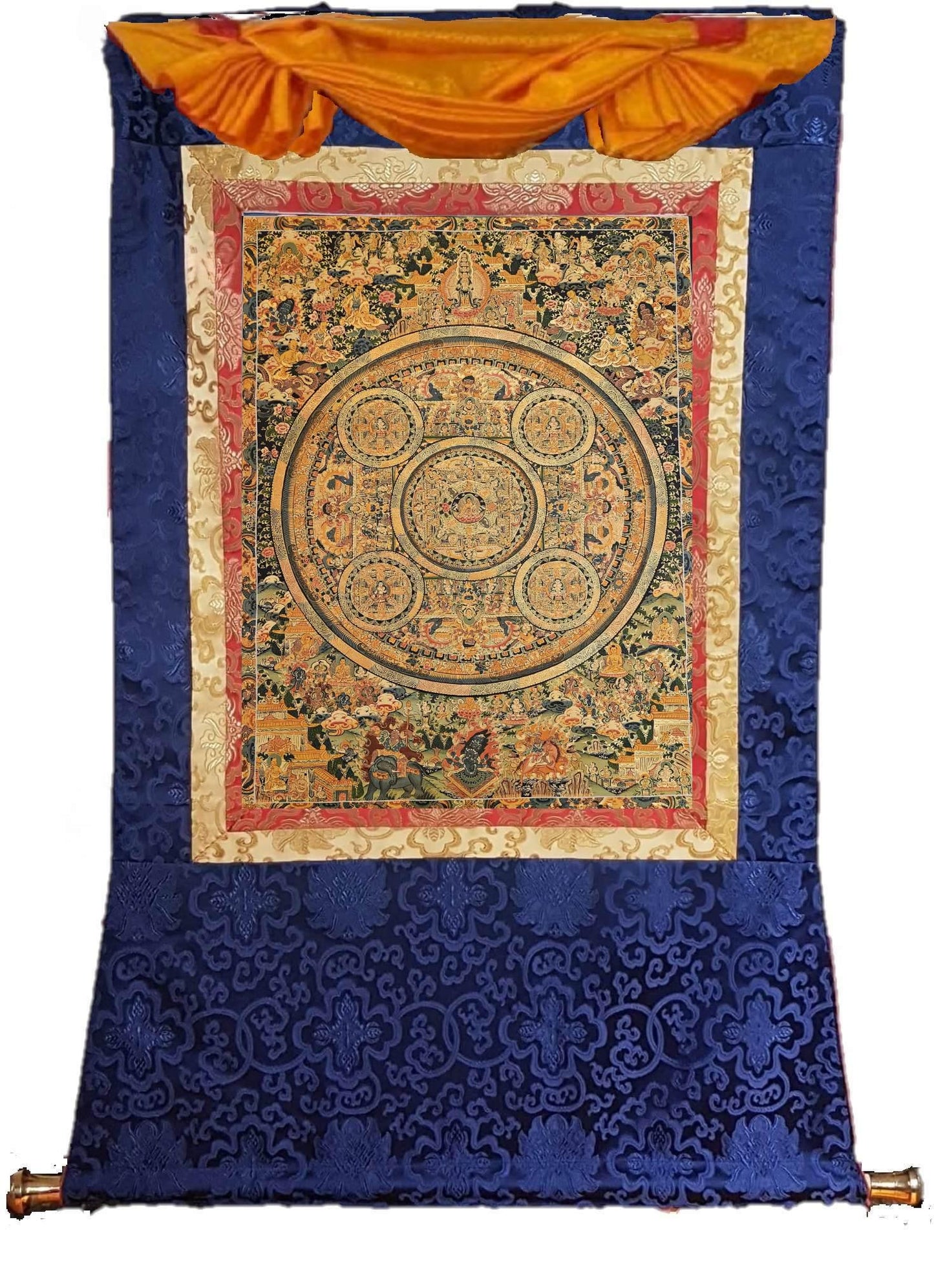 380. Large Buddha Mandala Thangka (Thanka). Free Brocade / Free Shipping.