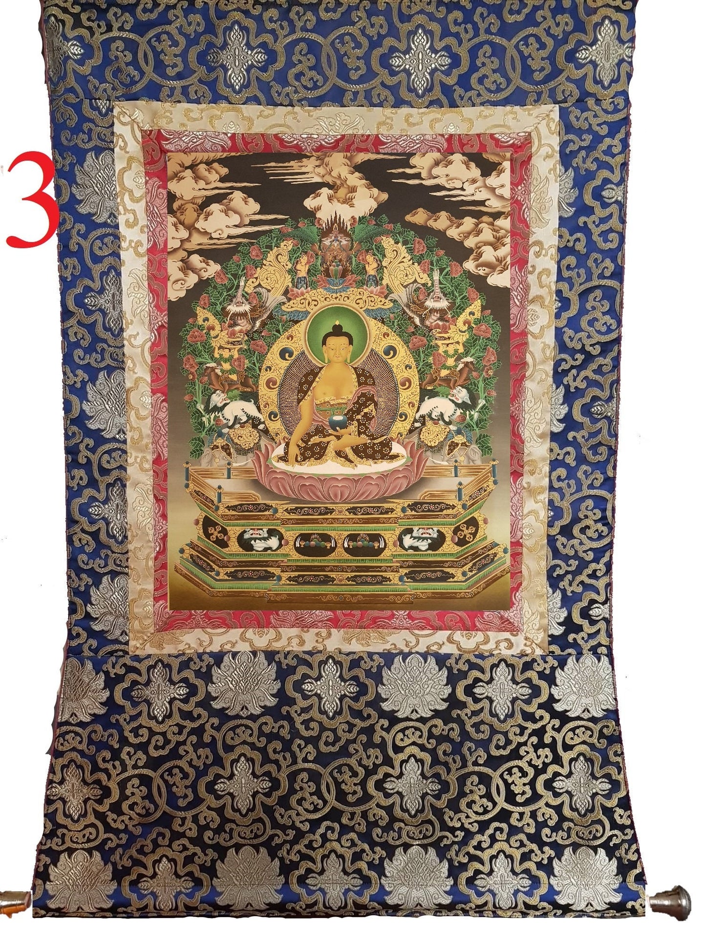 119. Fine Art Shakyamuni Buddha Thangka (Thanka). Free Brocade / Free Shipping.