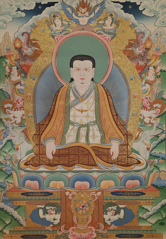 386. High Quality Marpa Lotsawa Thangka (Thanka).  Free Brocade / Free Shipping.