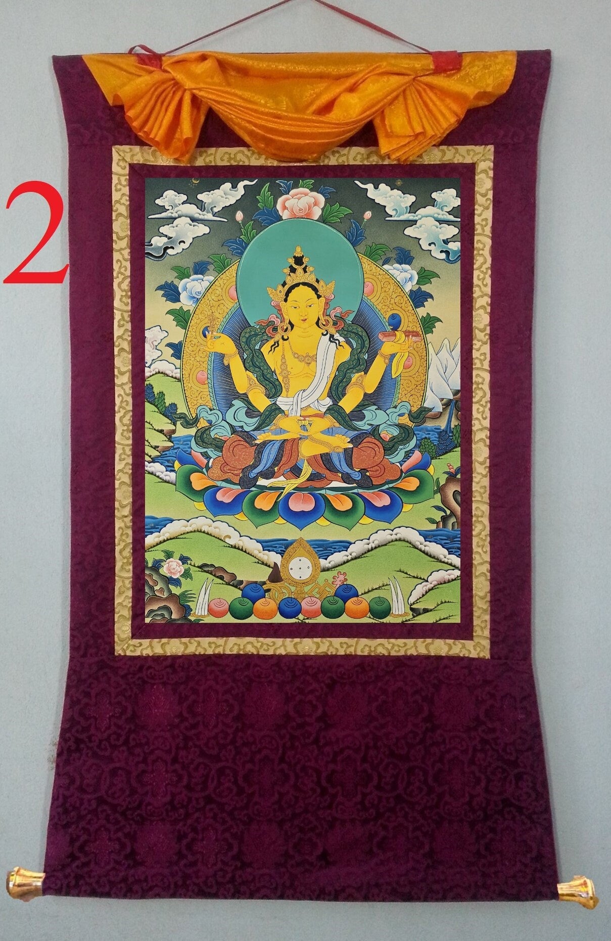 22. Prajnaparamita Thangka (Thanka). Free Brocade / Free Shipping.