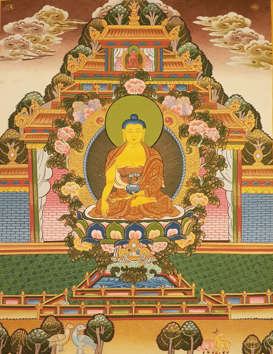 112. Shakyamuni Buddha Thangka (Thanka). Free Brocade / Free Shipping.