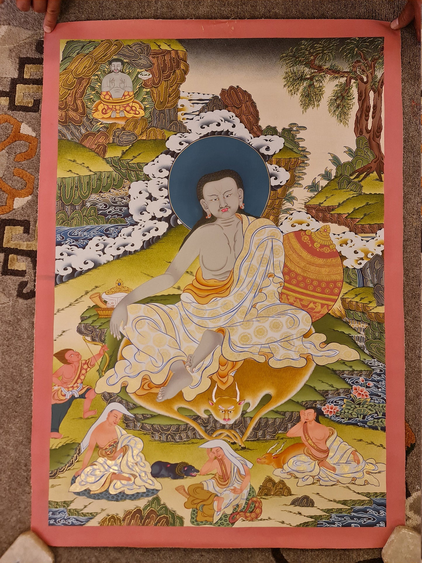 197. Milarepa Thangka (Thanka). Free Brocade / Free Shipping.