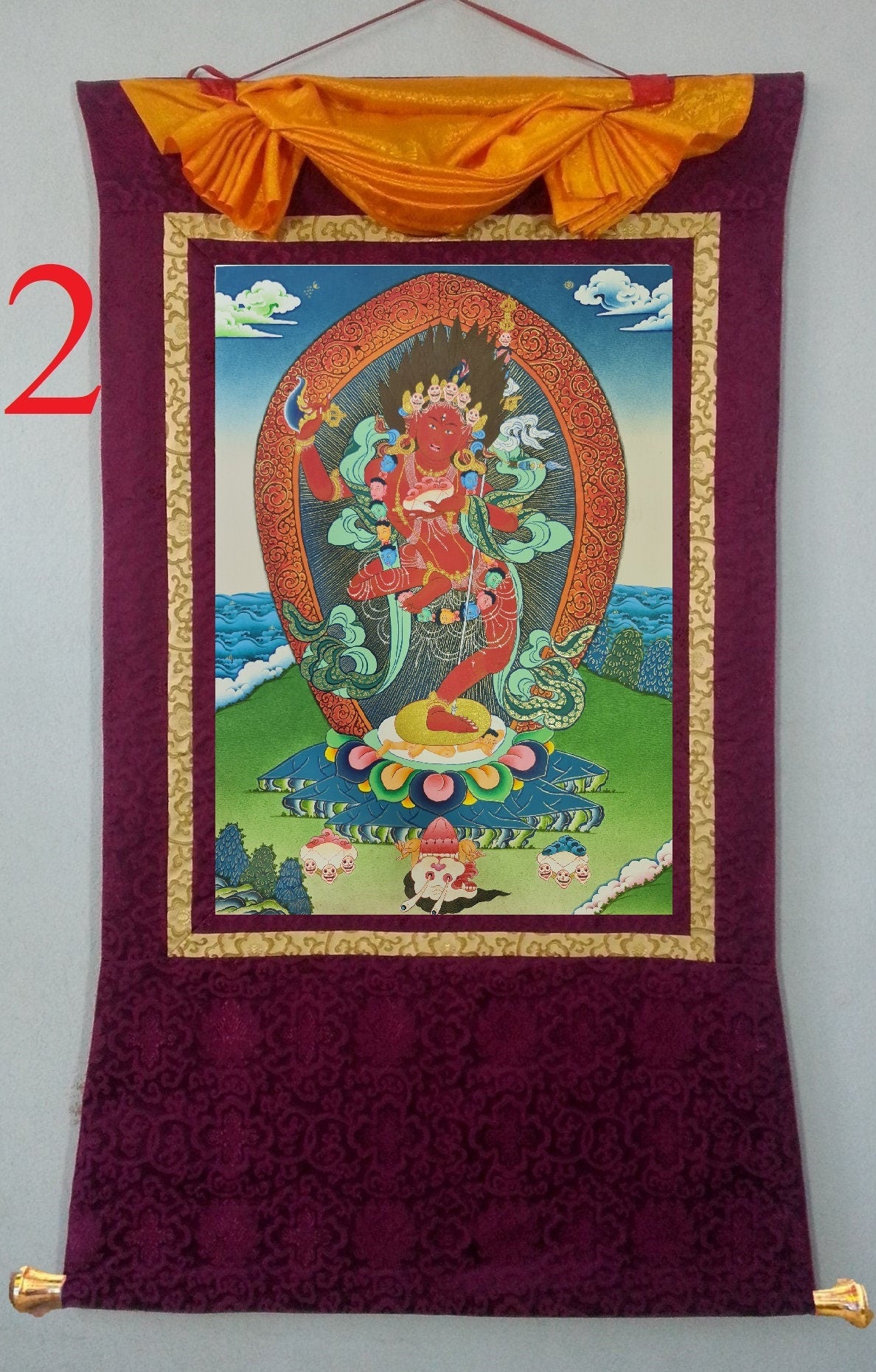 78. Samding Dorje Phagmo (Phamo) Thangka (Thanka). Free Brocade / Free Shipping.