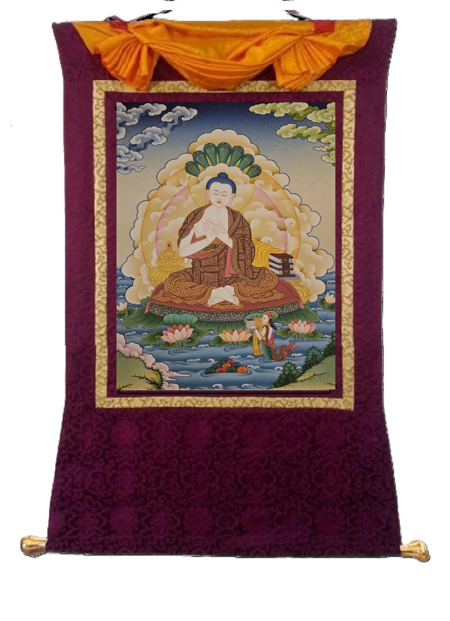 399. Nagarjuna Thangka (Thanka). Free Brocade / Free Shipping.