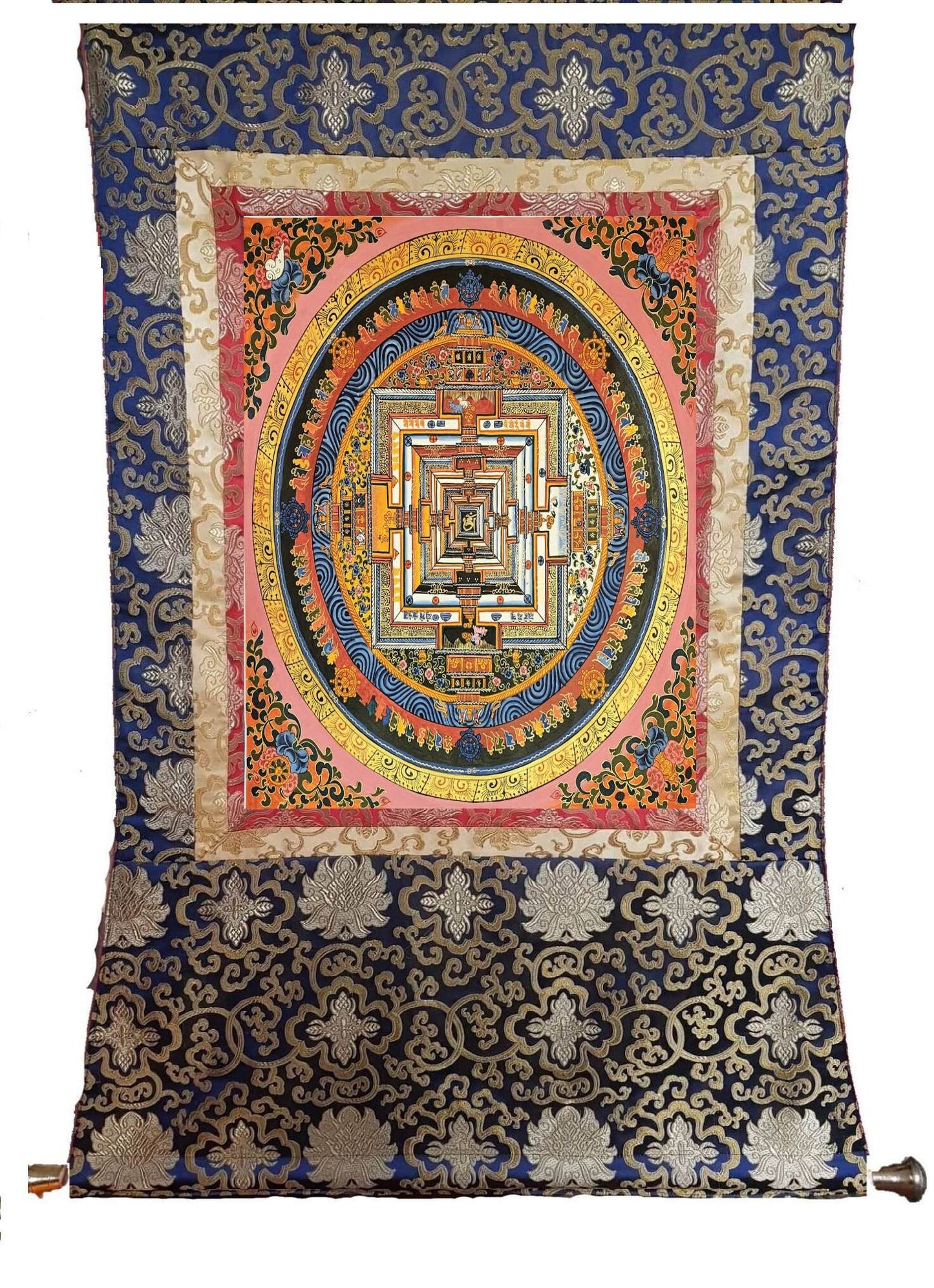 344. Kalachakra Mandala Thangka (Thanka). Free Brocade / Free Shipping.
