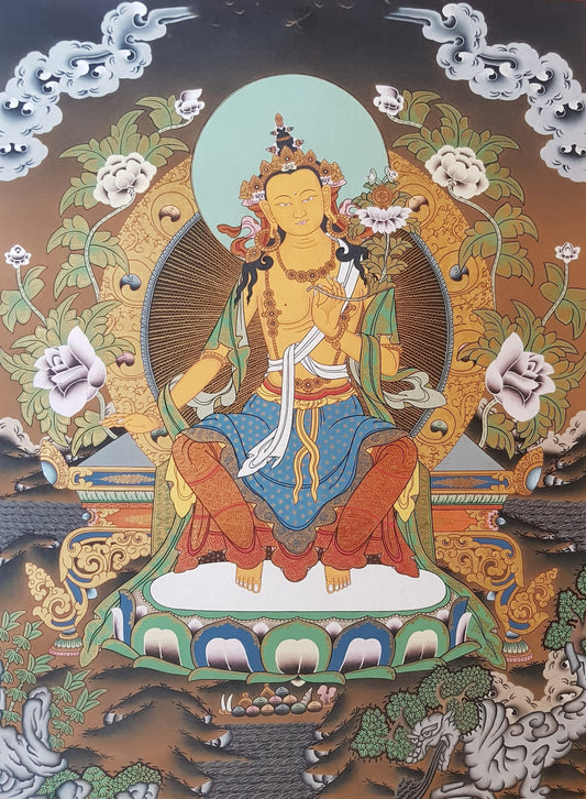 138. Maitreya (Metteyya) Buddha Thangka (Thanka). Free Brocade / Free Shipping.