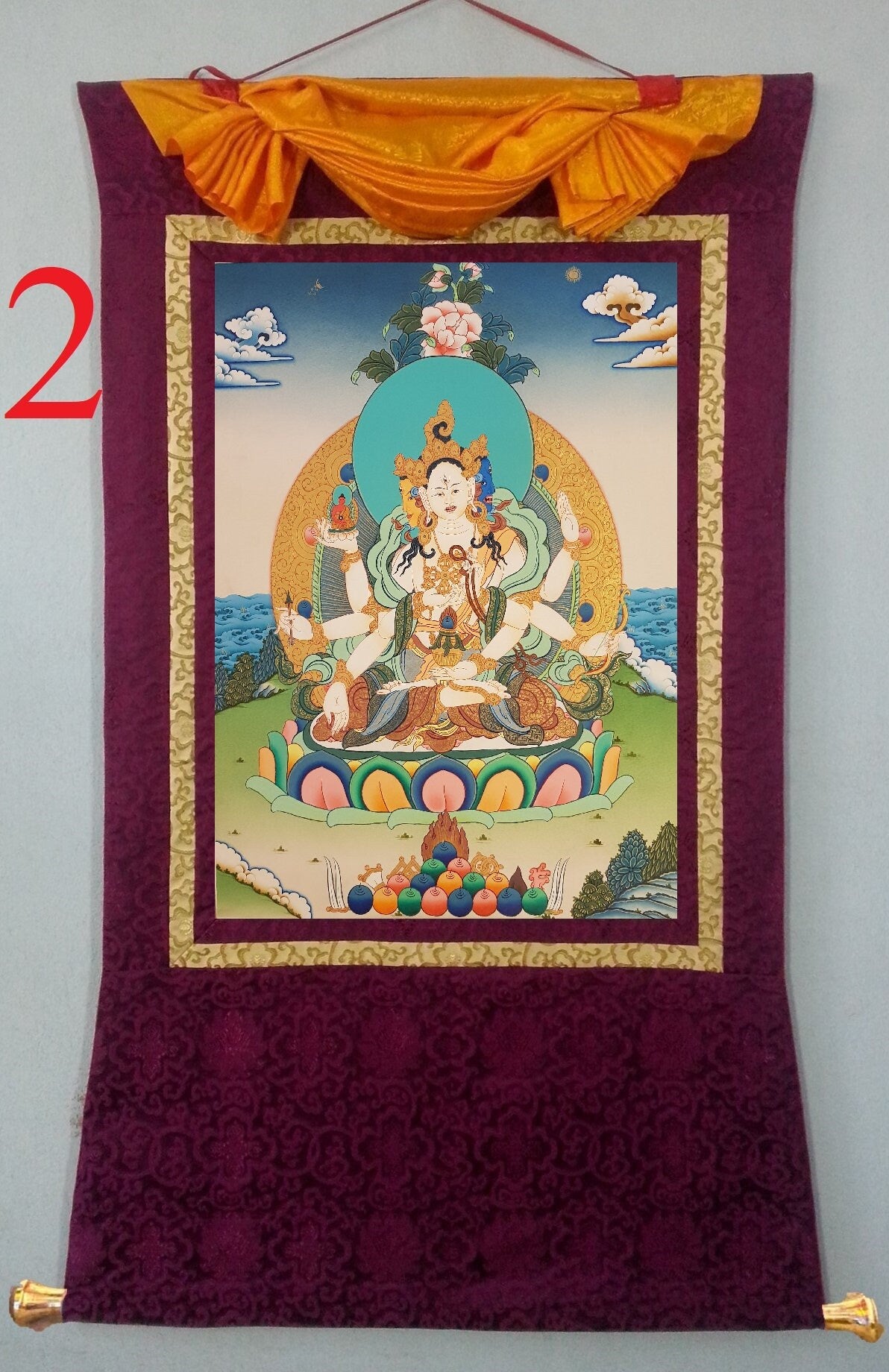 99. Namgyalma Thangka (Thanka).  Free Brocade / Free Shipping.