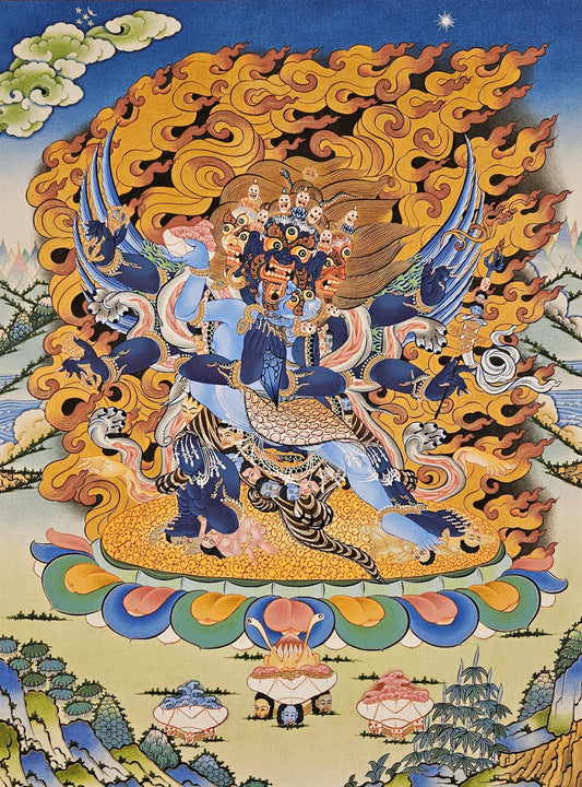 130. Vajra Kilaya (Dorje Phurba) Thanka (Thangka). Free Brocade / Free Shipping.