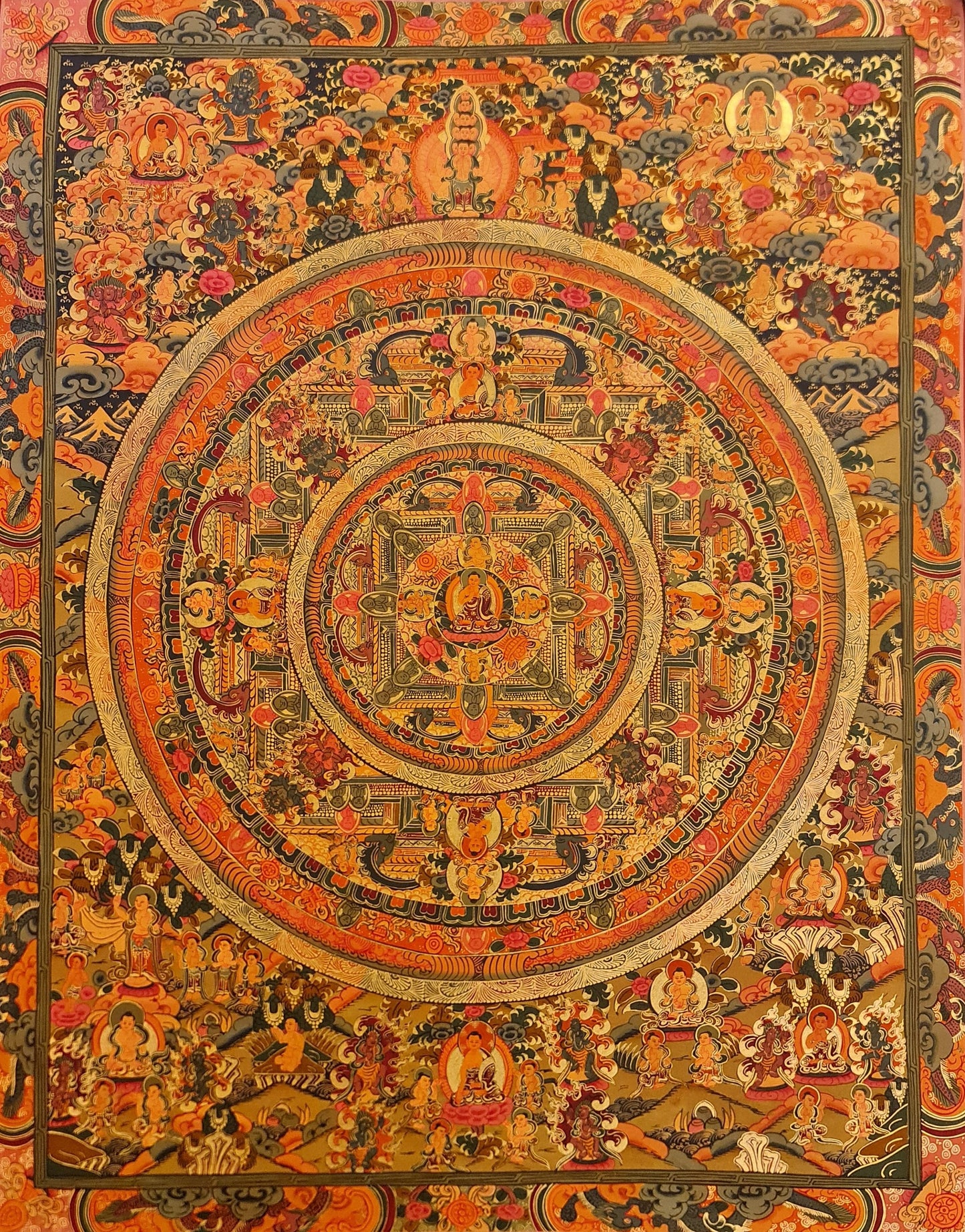 226. Buddha Mandala Thangka (Thanka). Free Brocade / Free Shipping.