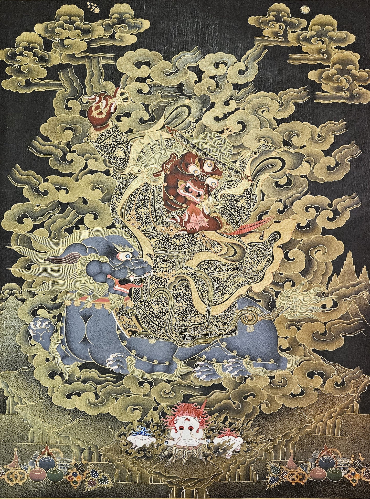 275. Damchan Dorje Legpa Thangka (Thanka). Free Brocade / Free Shipping.