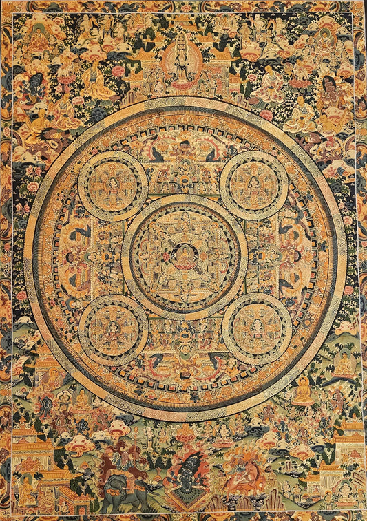 380. Large Buddha Mandala Thangka (Thanka). Free Brocade / Free Shipping.