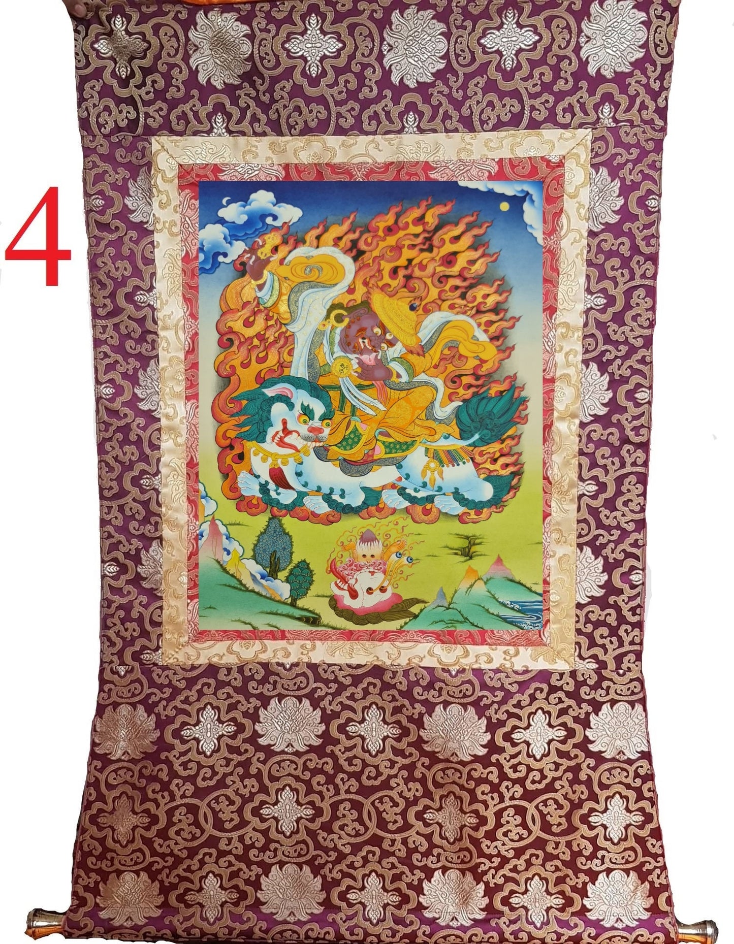 297. Damchan Dorje Legpa Thangka (Thanka). Free Brocade / Free Shipping.