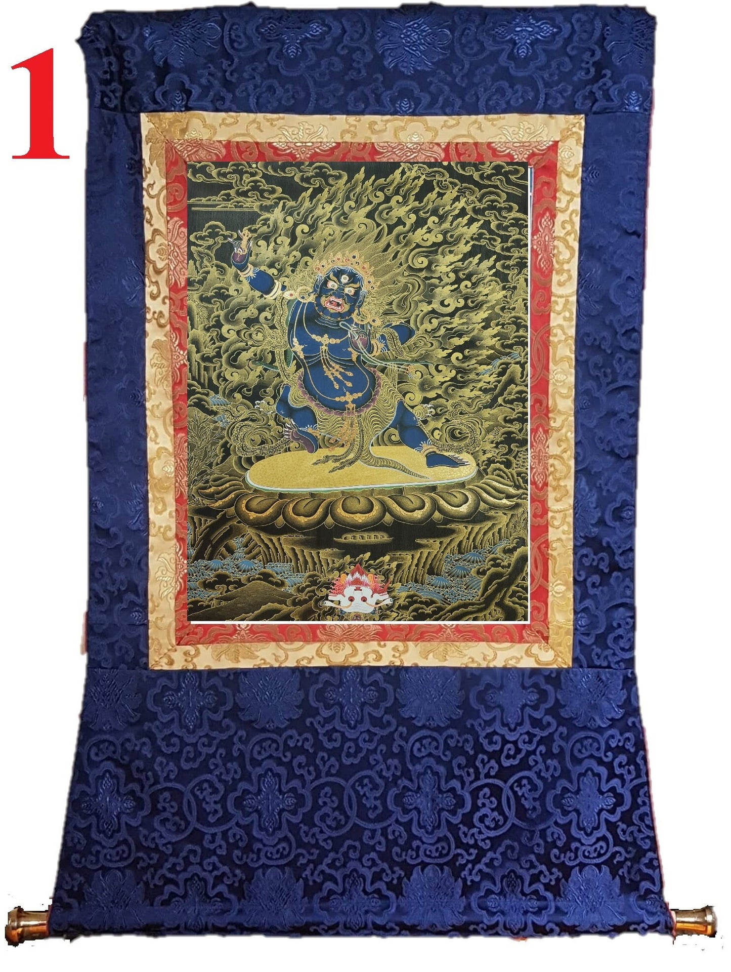 235. Vajrapani Thangka (Thanka). Free Brocade / Free Shipping.