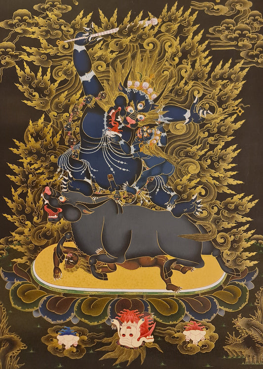 237. Kalarupa Yamaraja Thangka (Thanka). Free Brocade / Free Shipping.