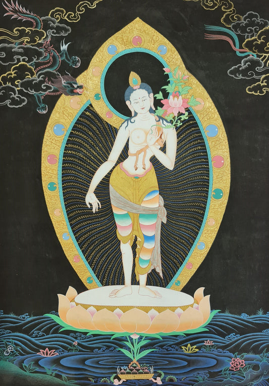 Padmapani Lokeshvara (Lokeshwor) Thangka (Thanka). Free Shipping.