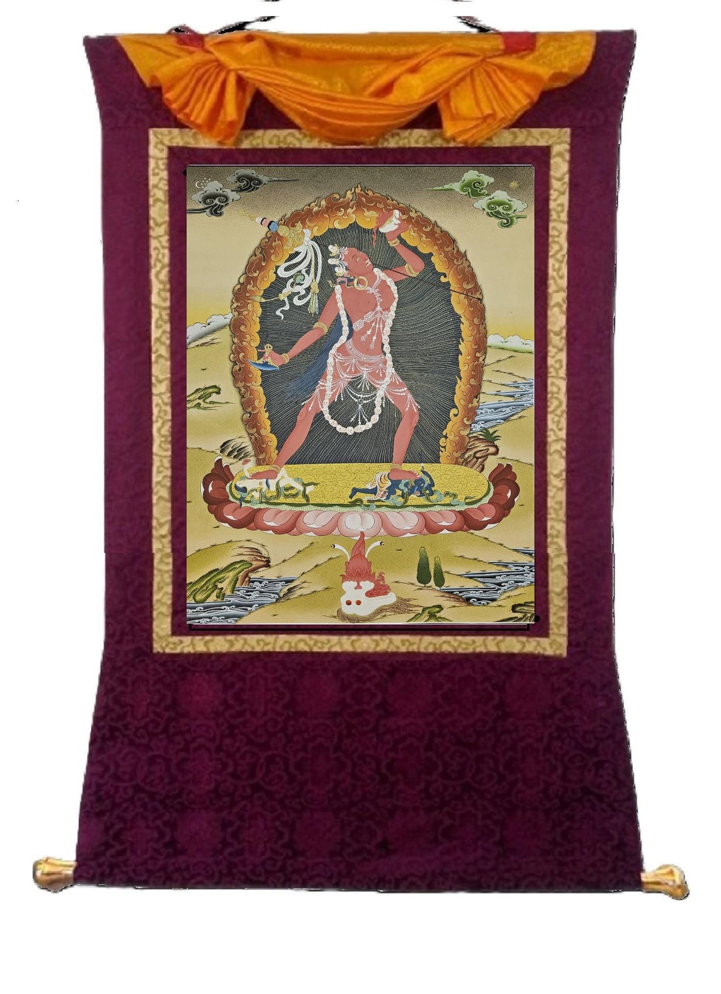 395. Vajrayogini Thangka (Thanka). Free Brocade / Free Shipping.