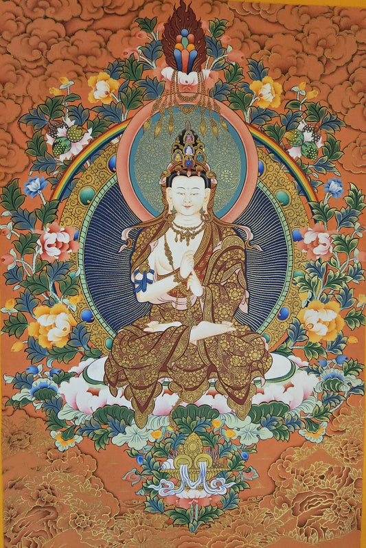 340. High Quality Vairocana Buddha Japanese Style Art Thangka (Thanka). Free Shipping / Free Brocade.