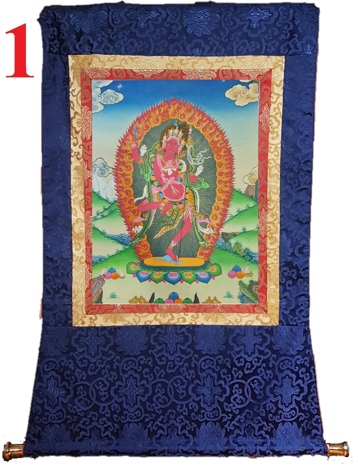 76. Samding Dorje Phagmo (Phamo) Thangka (Thanka). Free Brocade / Free Shipping.