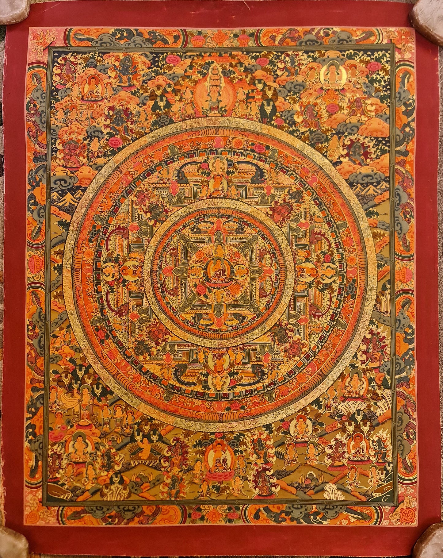 226. Buddha Mandala Thangka (Thanka). Free Brocade / Free Shipping.