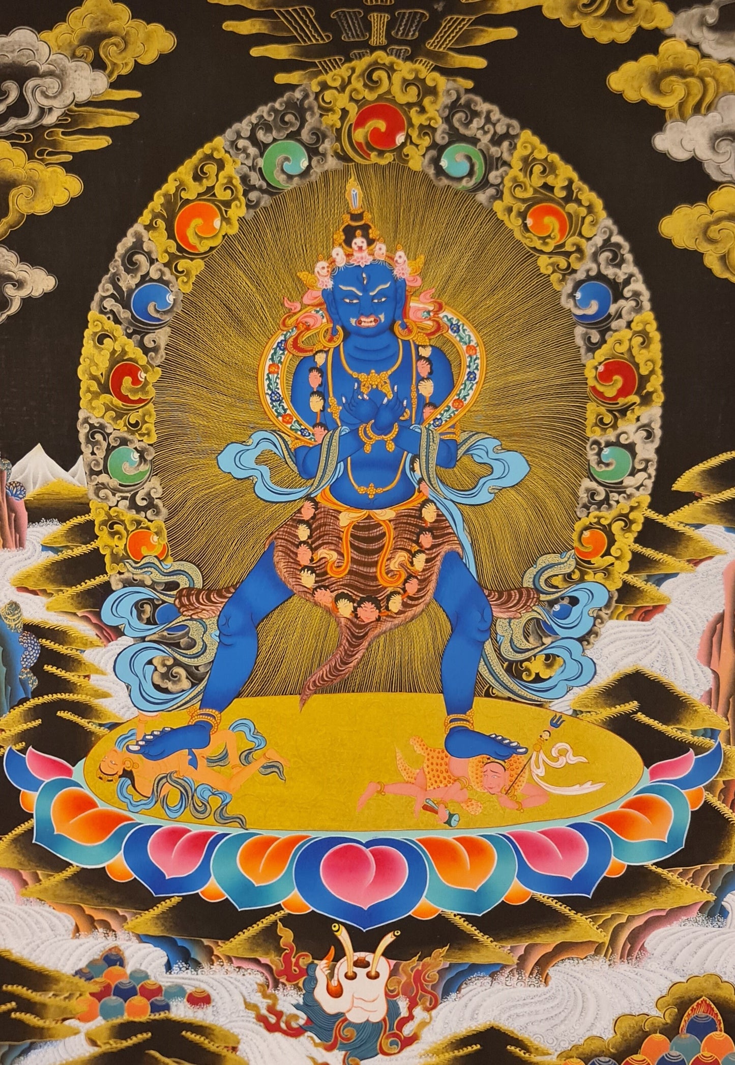 289. Two-Armed Heruka Chakrasamvara Thangka (Thanka). Free Brocade / Free Shipping.