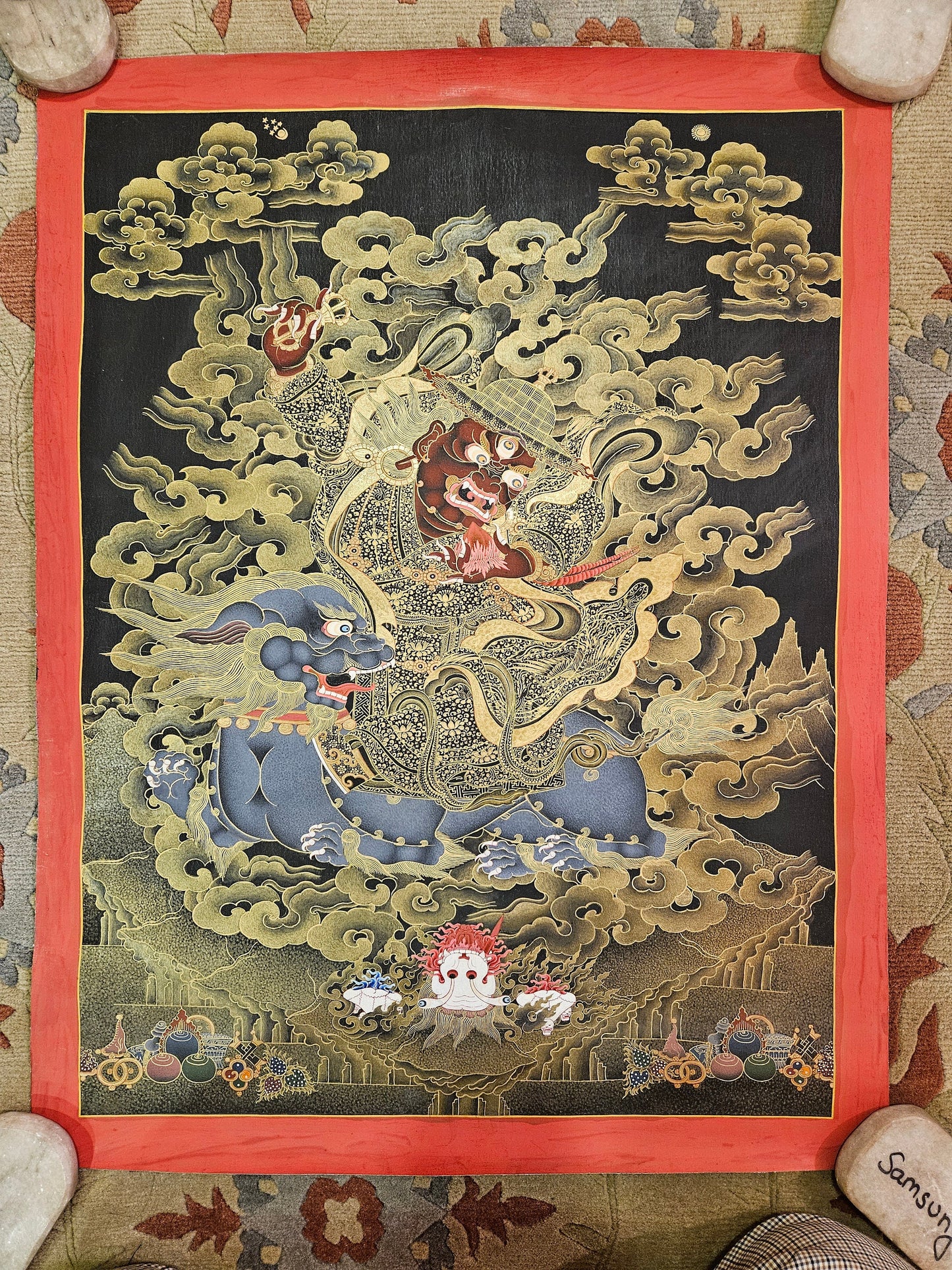 275. Damchan Dorje Legpa Thangka (Thanka). Free Brocade / Free Shipping.