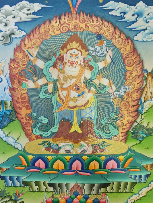 5. White Mahakala Thangka (Thanka). Free Brocade / Free Shipping.