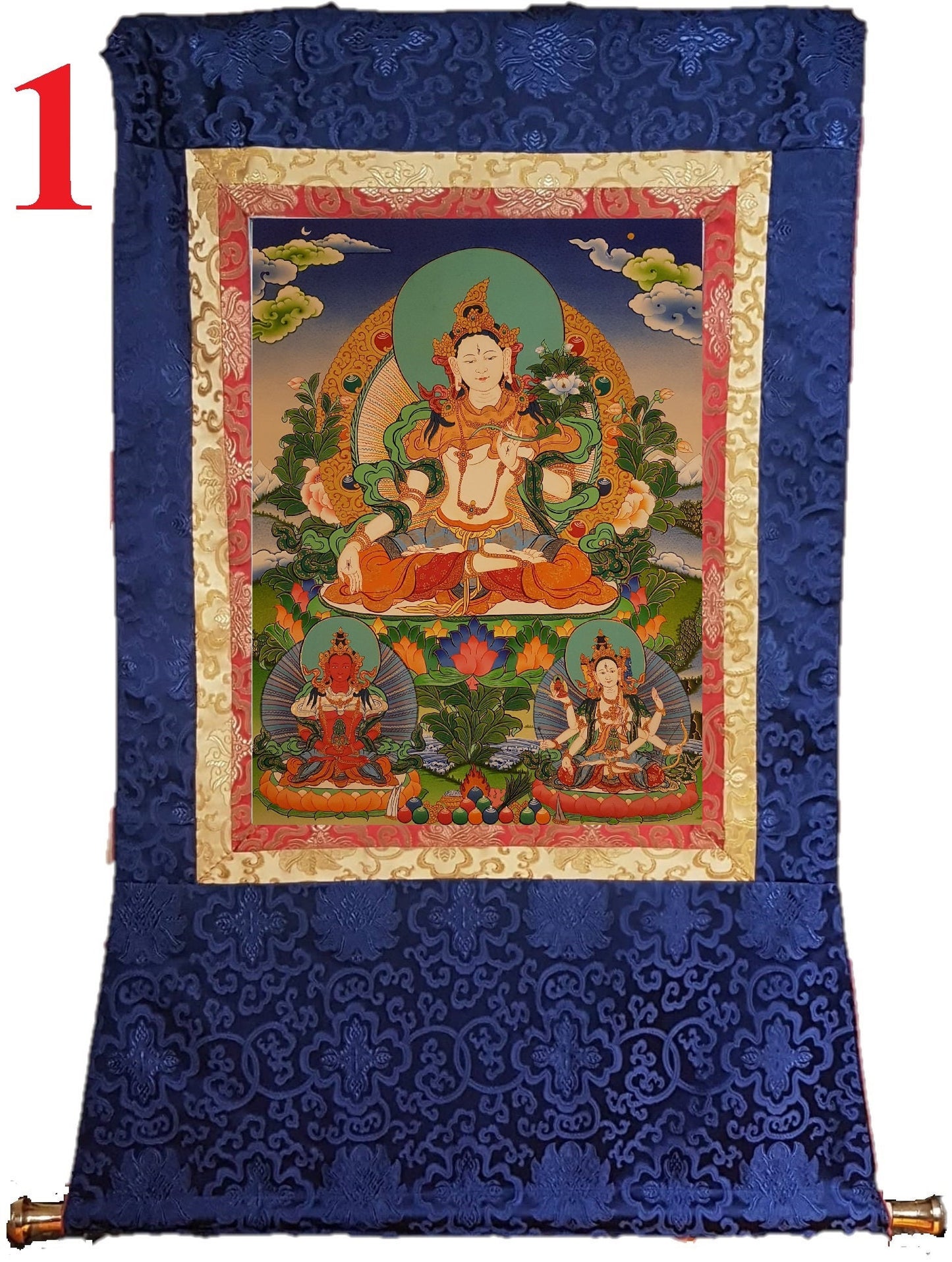 149. White Tara Thangka (Thanka). Free Brocade / Free Shipping.
