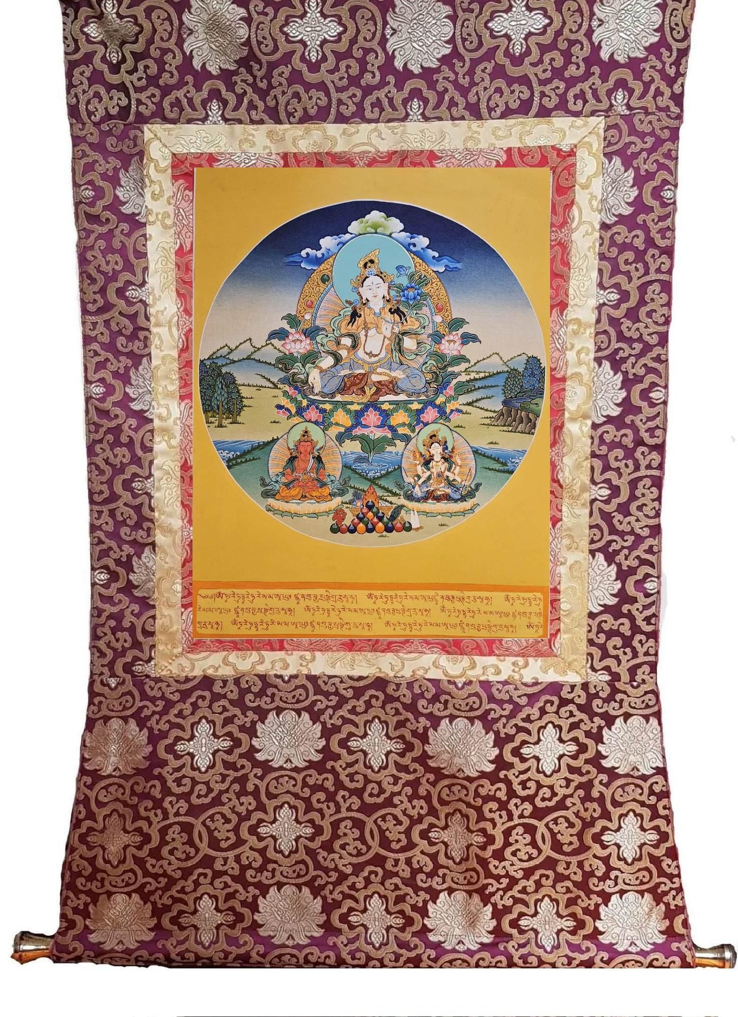 151. White Tara Thangka (Thanka). Free Brocade / Free Shipping.