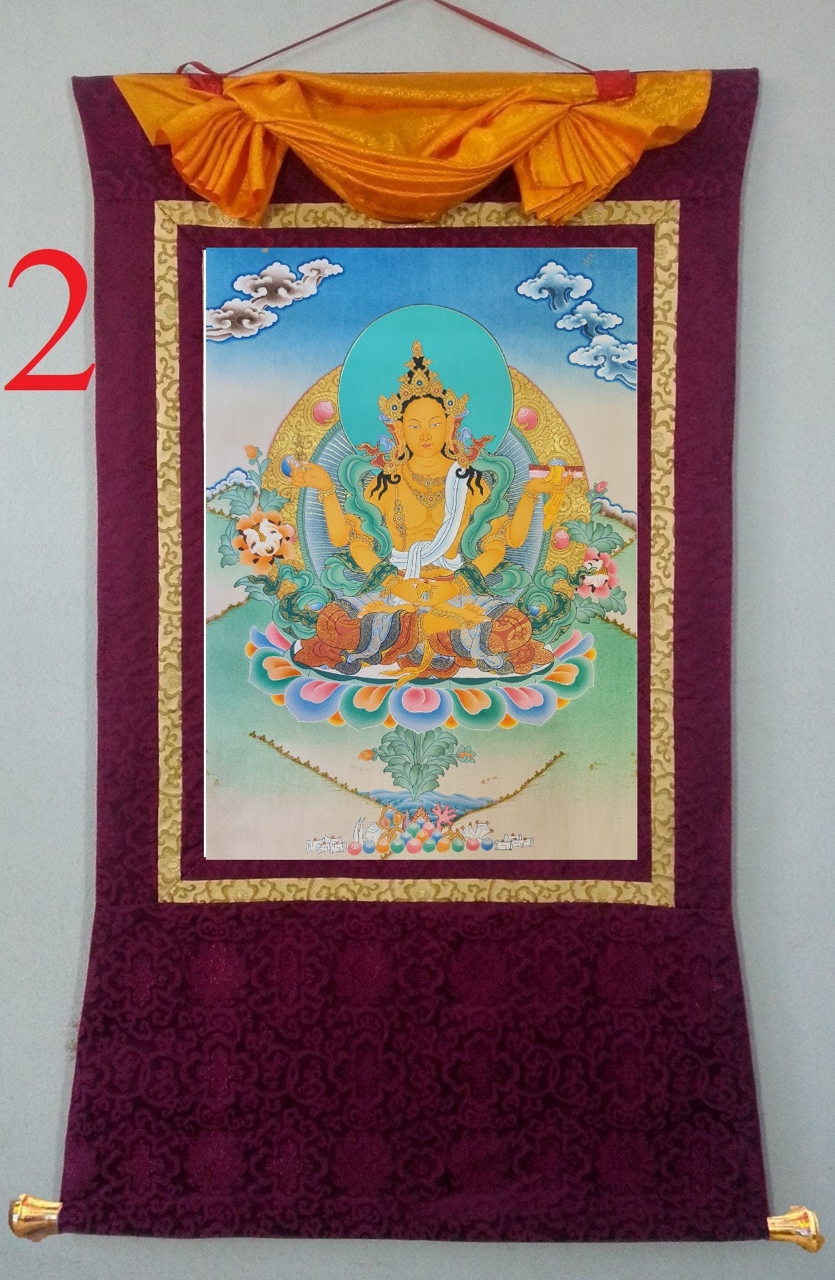 173. Prajnaparamita Thangka (Thanka). Free Brocade / Free Shipping.