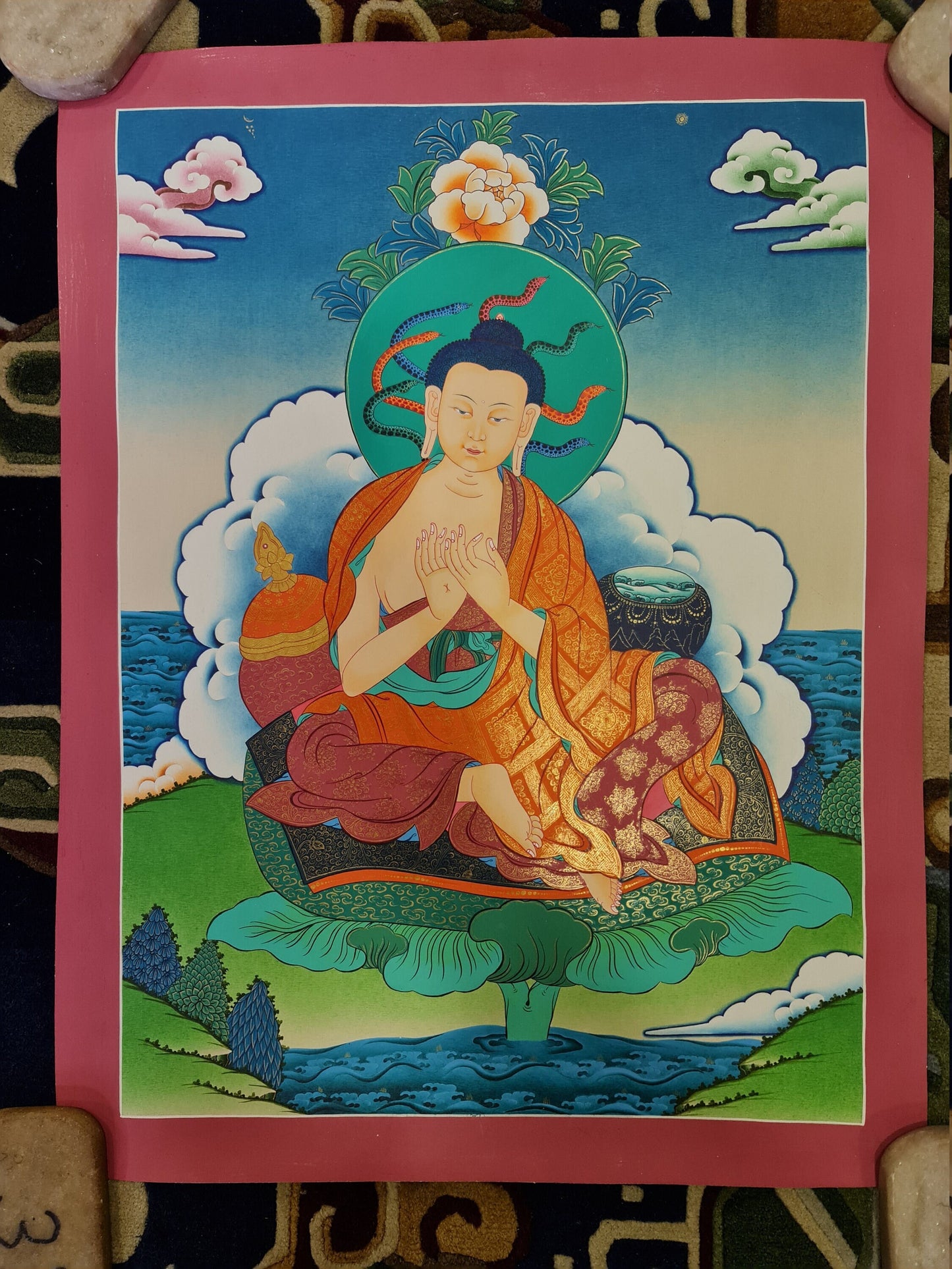 21. Nagarjuna Thangka (Thanka). Free Brocade / Free Shipping.