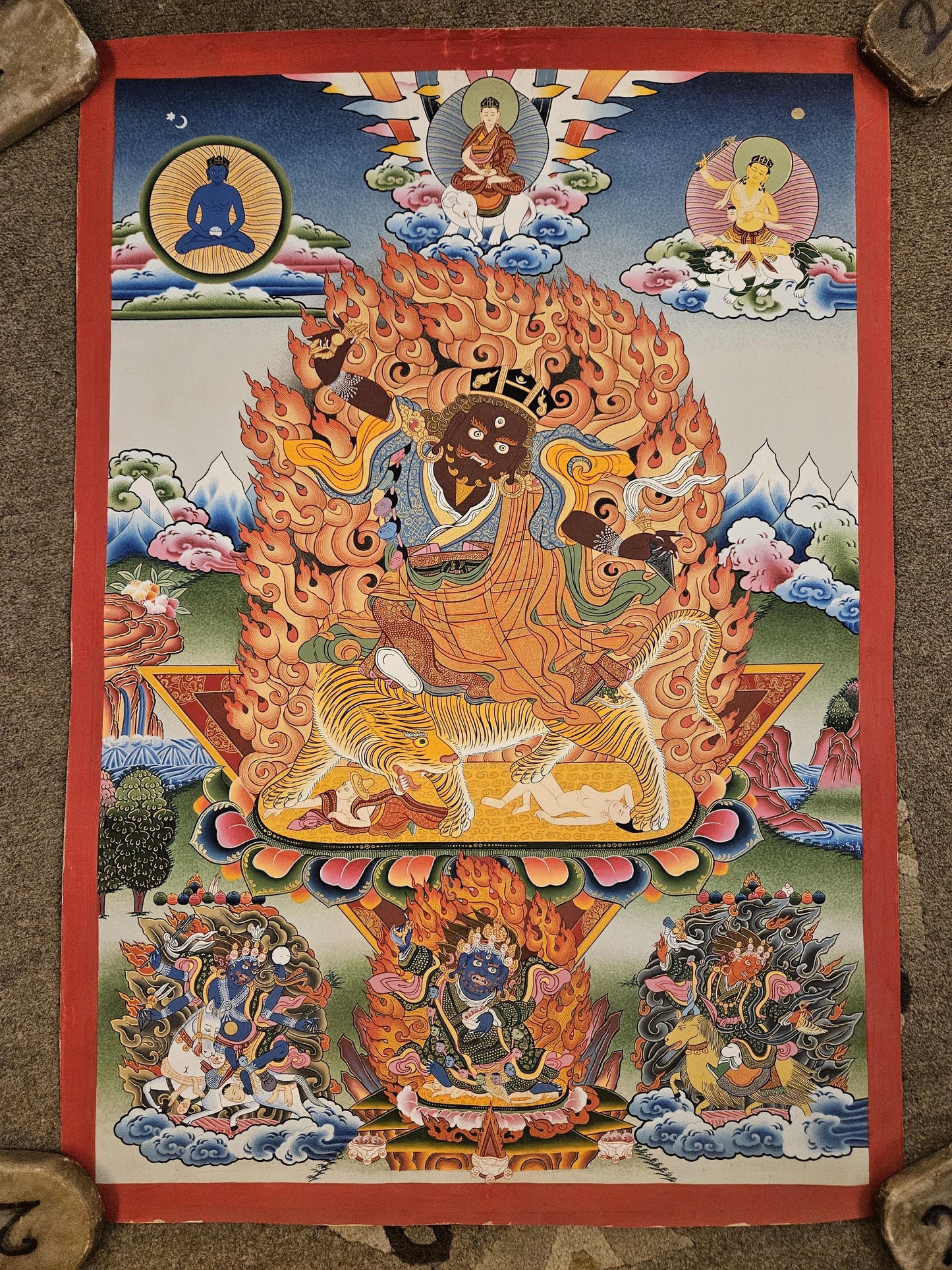 236. Karmapa Dorje Drollo Sadhana of Mahamudra Thangka (Thanka) with Free Brocade / Free Shipping.