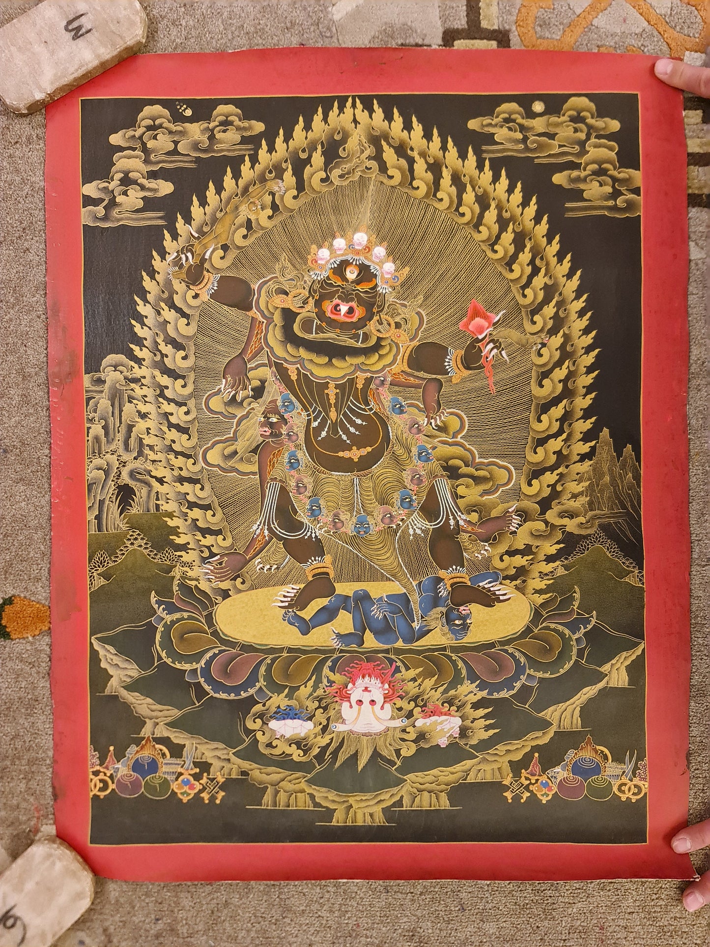 48. Ekajati Tibetan Thangka (Thanka) Painting. Free Brocade / Free Shipping.