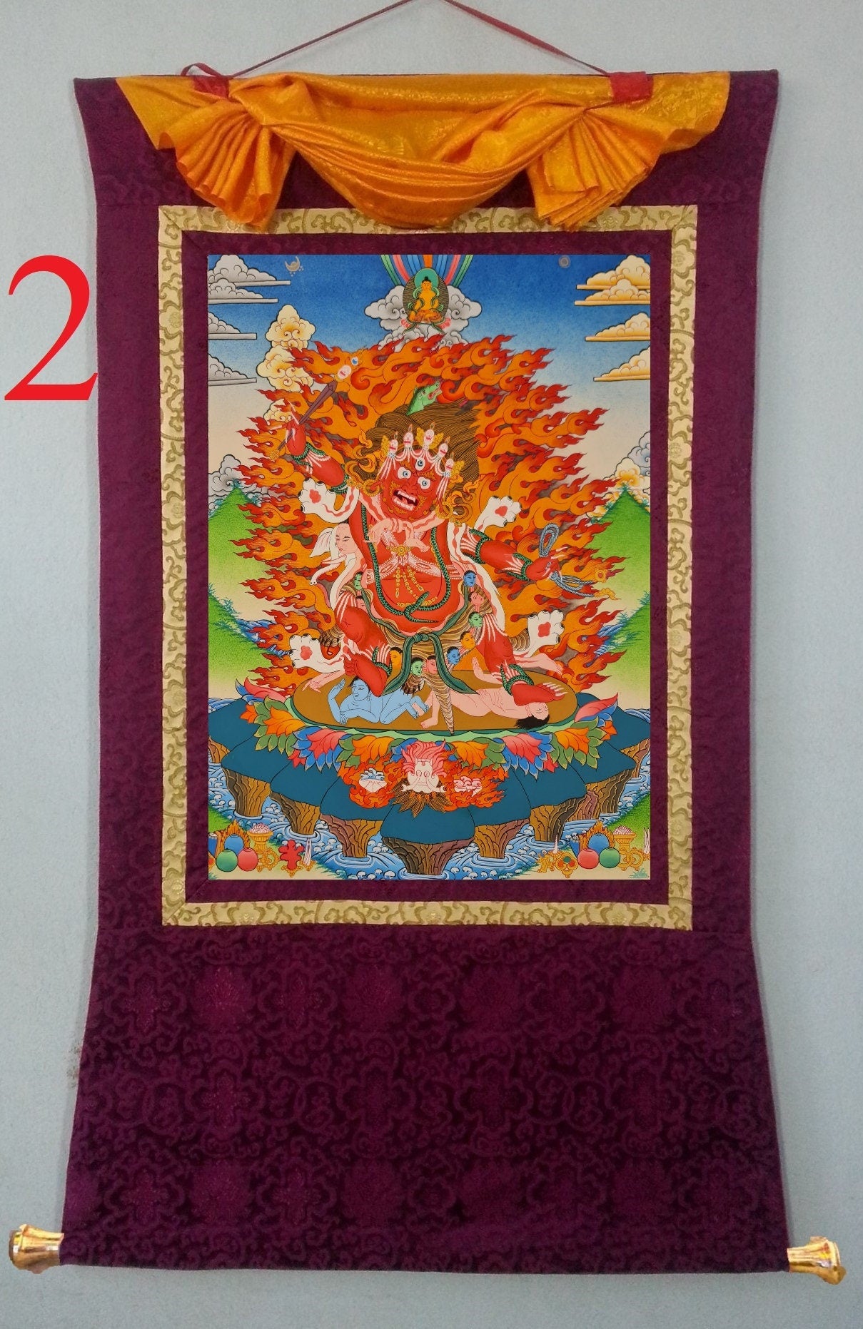167. Hayagriva Thanka (Thangka). Free Brocade / Free Shipping.