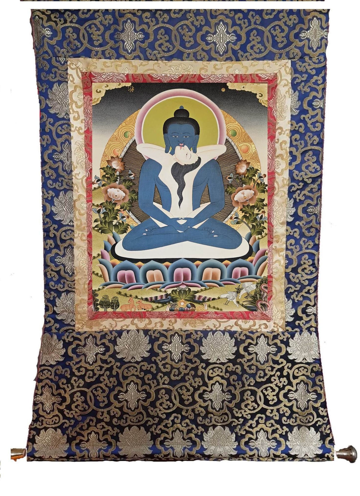 324. Samantabhadra Thangka (Thanka).  Free Brocade / Free Shipping.