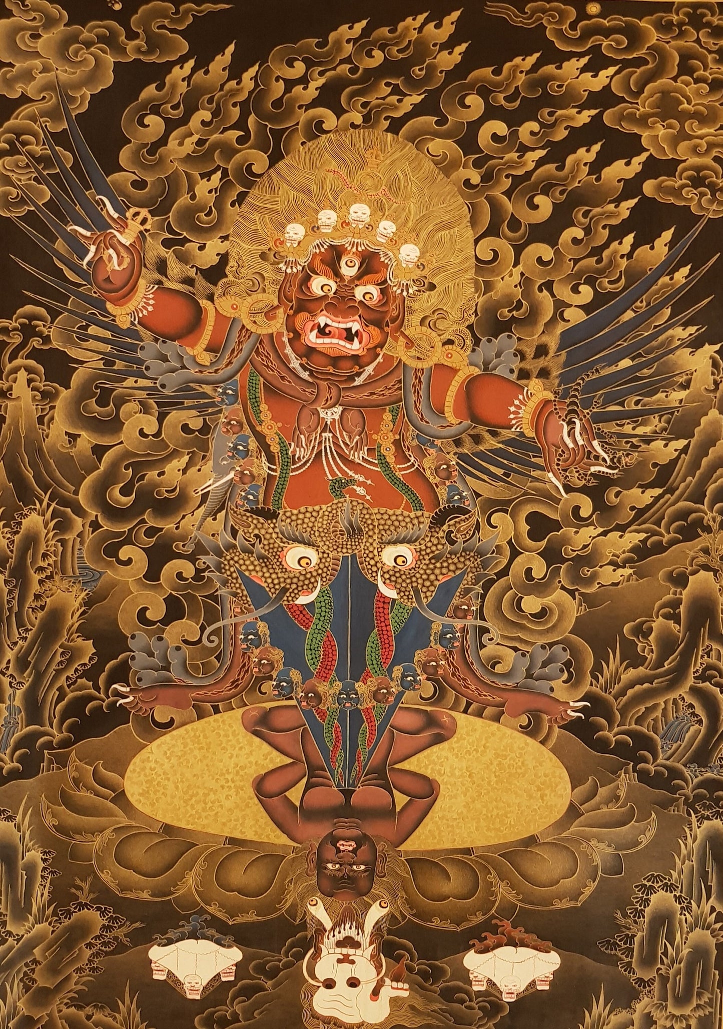 20. Guru Dragpur Thangka (Thanka) Painting. Free Brocade / Free Shipping.