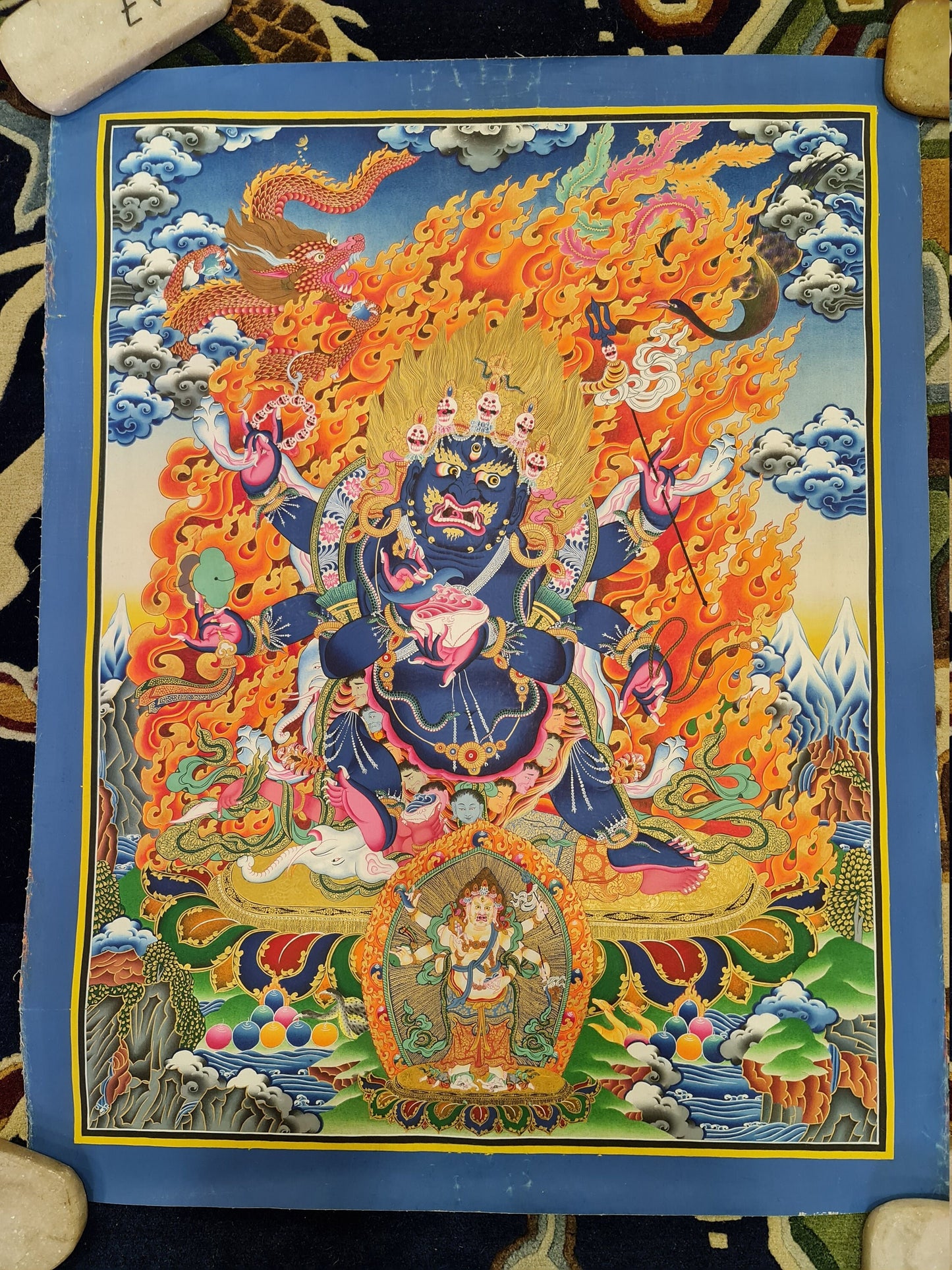 101. 6 Arm Mahakala Thanka (Thangka). Free Brocade / Free Shipping.